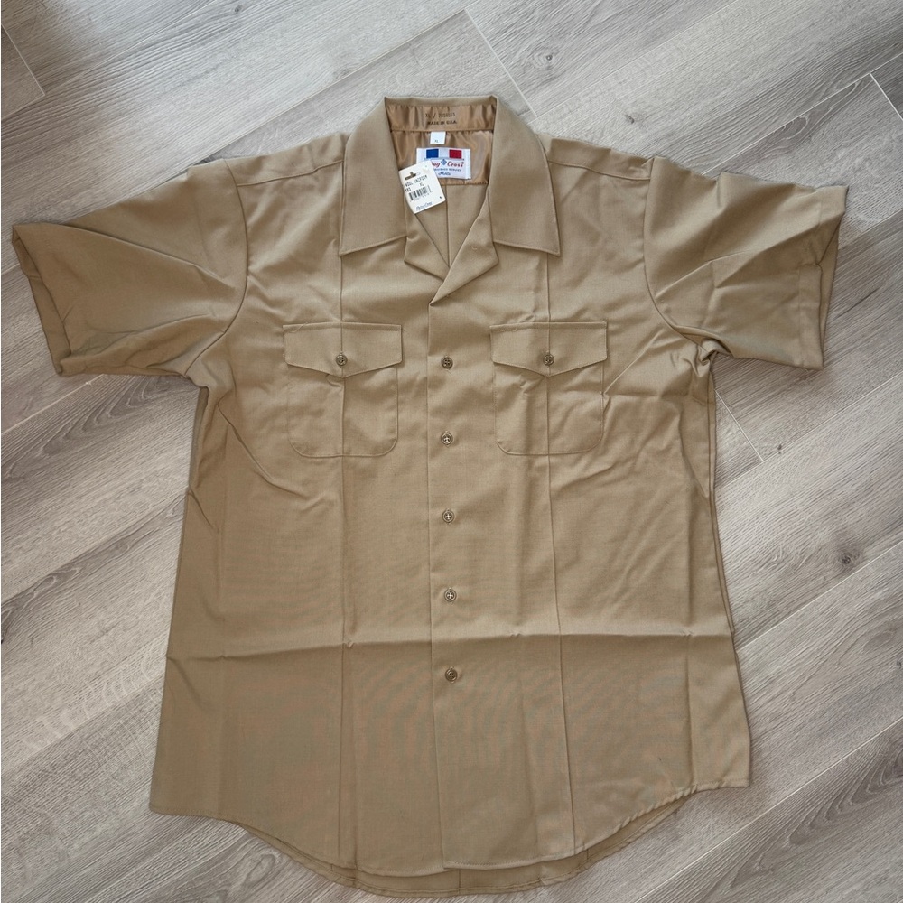 NWT Flying Cross Uniform Shirt Men XL Tan Khaki